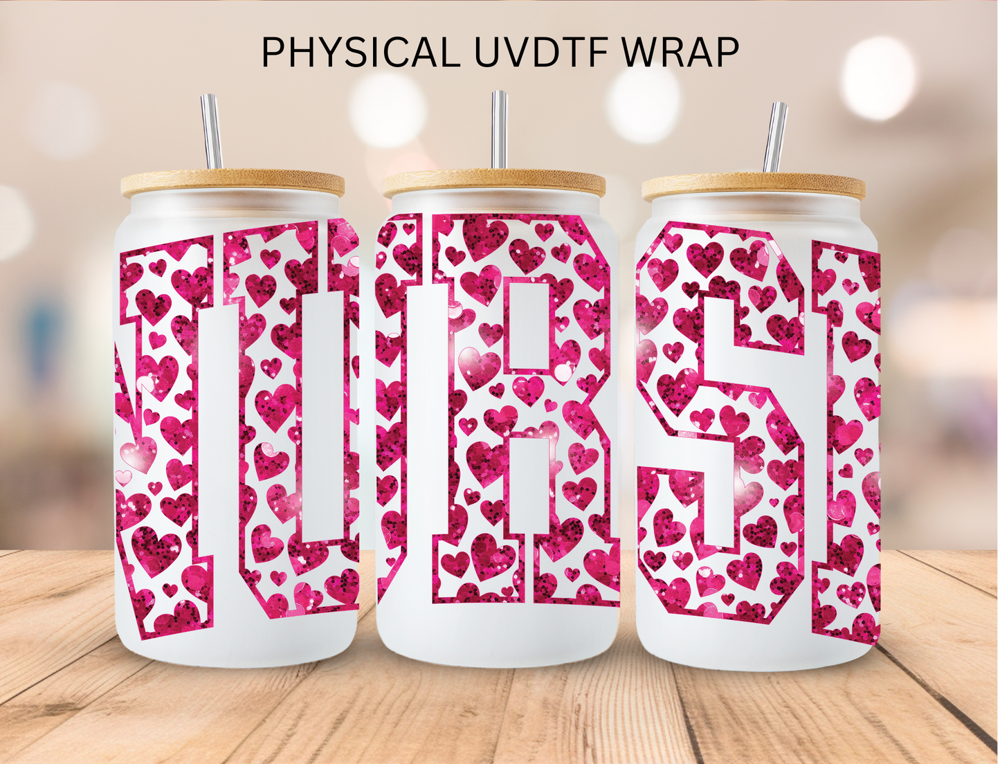 Valentines Hearted MAMA - 16 oz / 20 oz Libby UV DTF Wrap