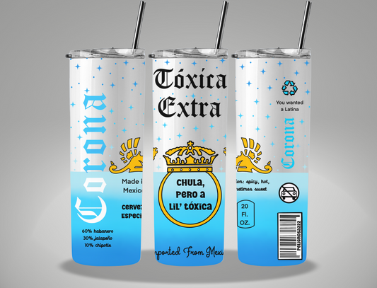 Blue Toxica Extra- 20oz Skinny Tumbler Wrap