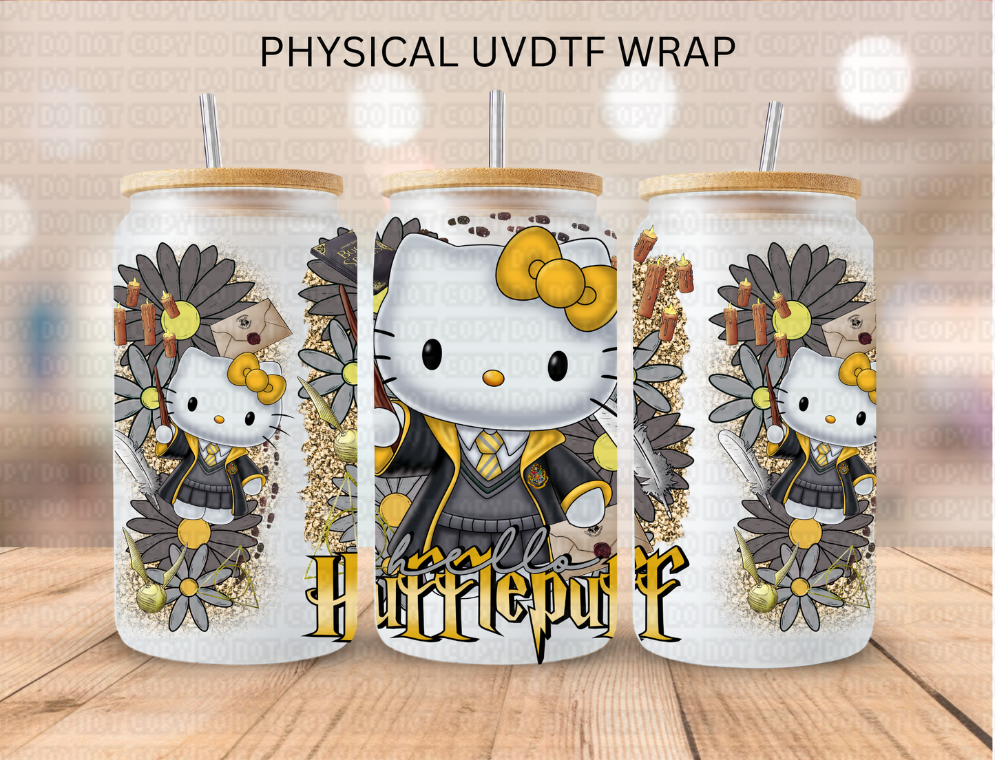 Kitty Yellow Wizard House - 16 oz / 20 oz Libby UV DTF
