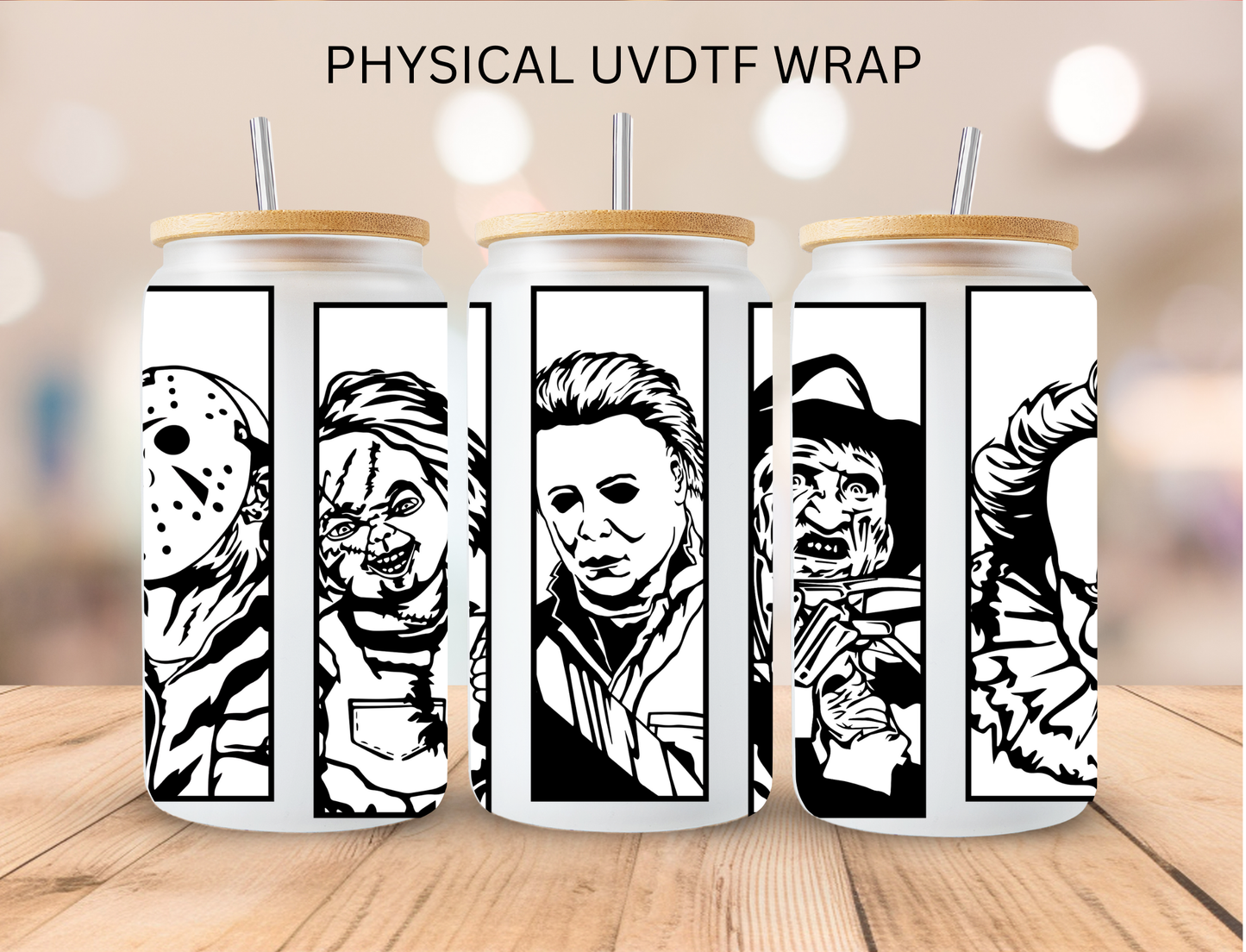 Halloween Horror Block Characters - 16 oz / 20 oz Libby UV DTF