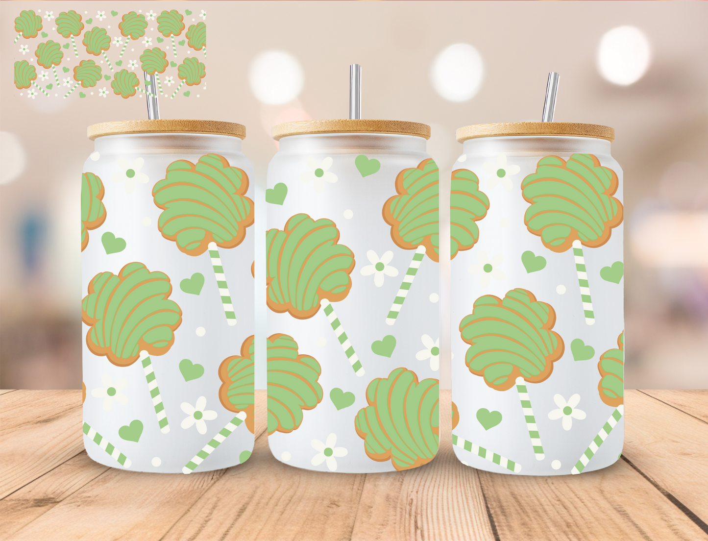 St. Patty's Concha - 16 oz / 20 oz Libby UV DTF Wrap