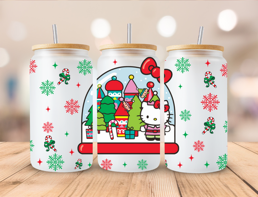 Christmas Kitty Inflatable - 16oz Libby UV DTF Wrap