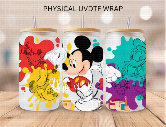 Mouse Paint Splatter - 16 oz / 20 oz Libby UV DTF Wrap