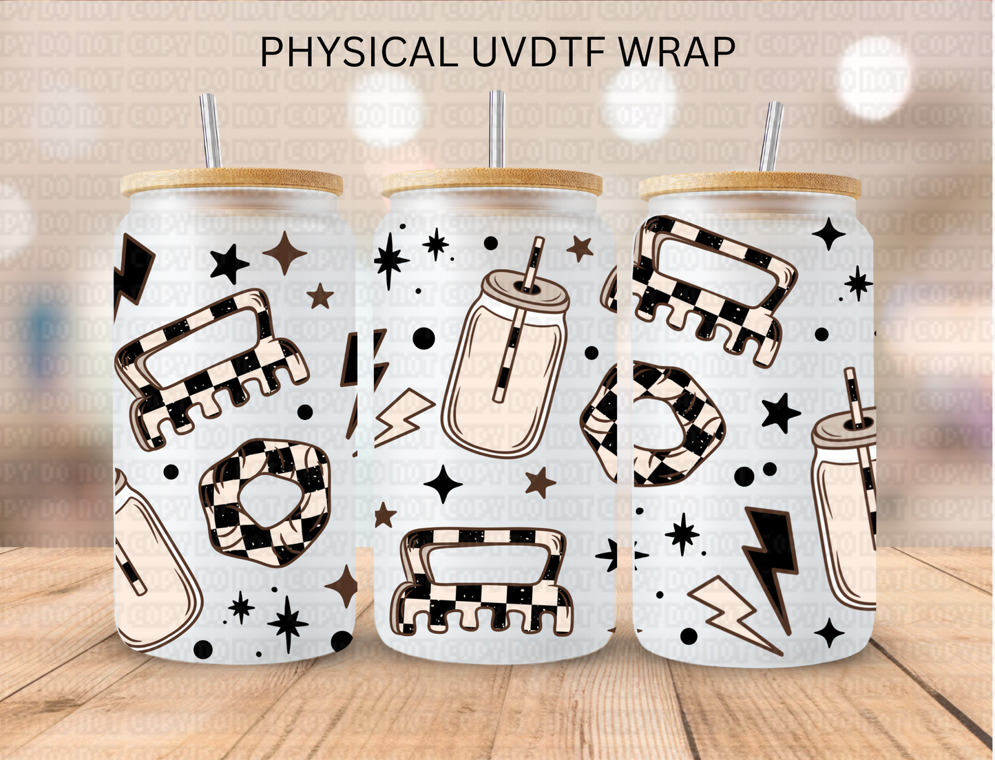 Checkered Girly Girl Essentials - 16 oz / 20 oz Libby UV DTF