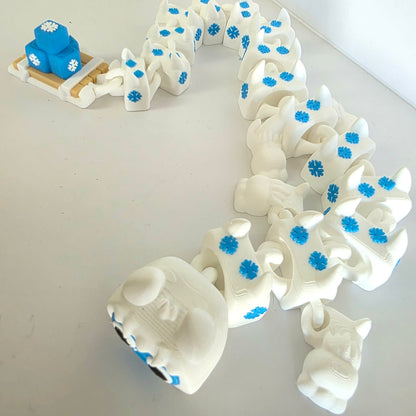 Articulated Flexi Christmas Yeti Dragon Poseable 3D Printed Toy