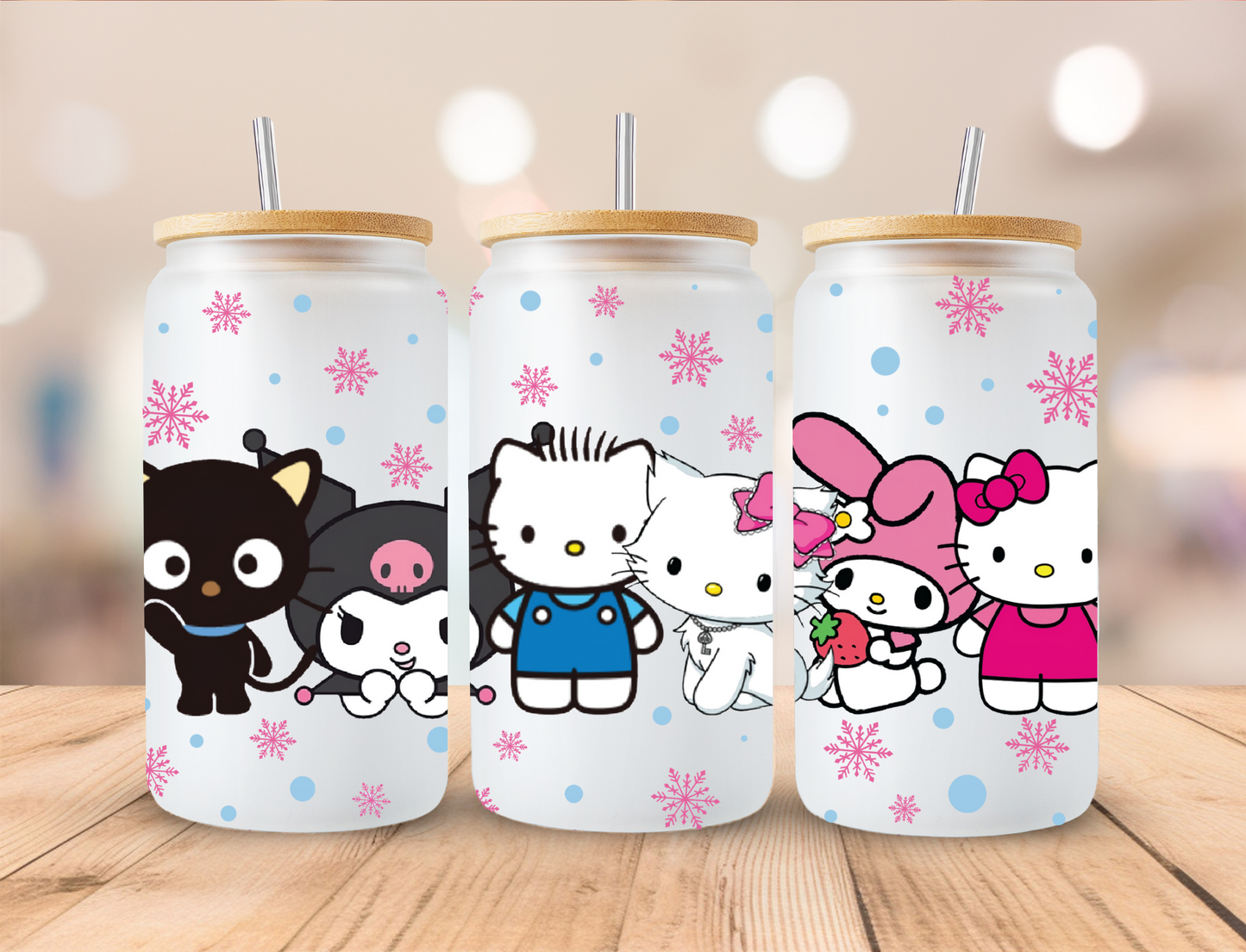 Christmas Kitty Squad - 16oz Libby UV DTF Wrap