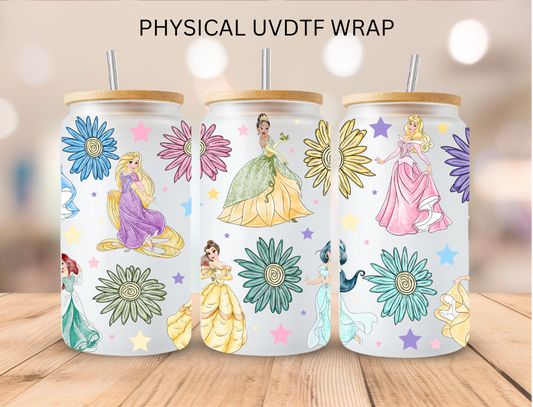 Floral Princesses - 16 oz / 20 oz Libby UV DTF Wrap
