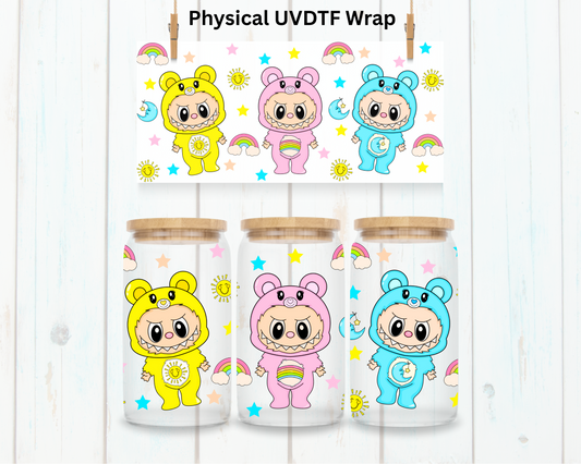 Bright Rainbow LaBu Bear - 16 oz / 20 oz Libby UV DTF