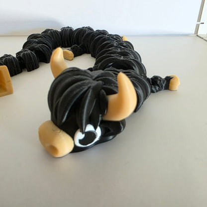 Articulated Flexi Highland Cow Bell Dragon Poseable 3D Printed Toy