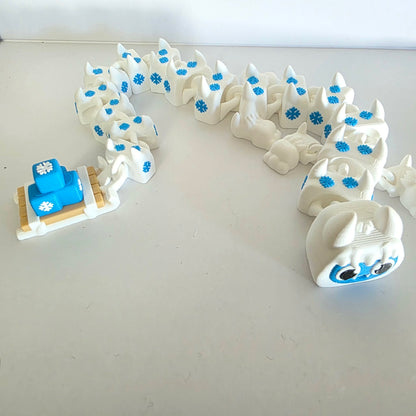 Articulated Flexi Christmas Yeti Dragon Poseable 3D Printed Toy