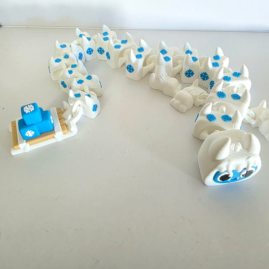 Articulated Flexi Christmas Yeti Dragon Poseable 3D Printed Toy