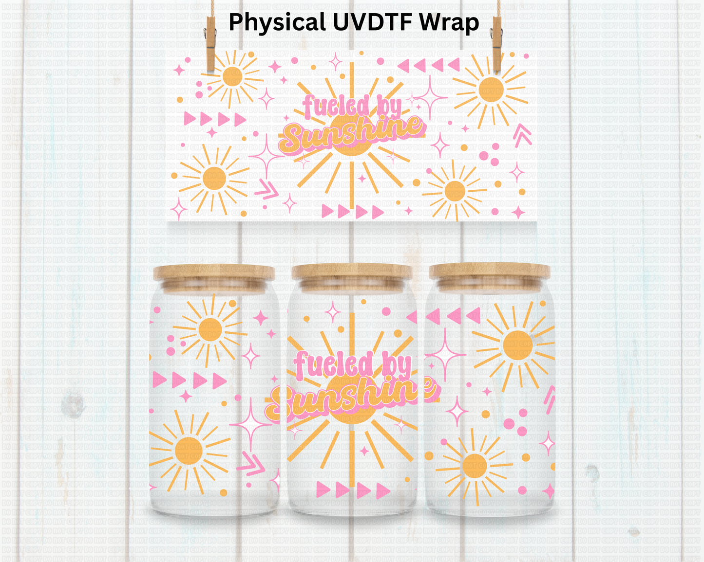 Fueled By Sunshine - 16 oz / 20 oz Libby UV DTF