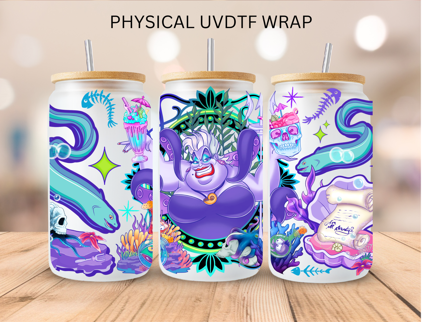 Fork Princess Sea Villain - 16 oz / 20 oz Libby UV DTF Wrap