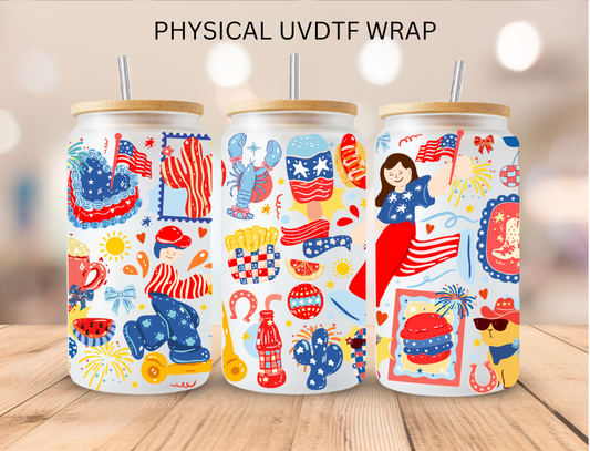 4th Of July Aesthetic - 16 oz / 20 oz Libby UV DTF Wrap