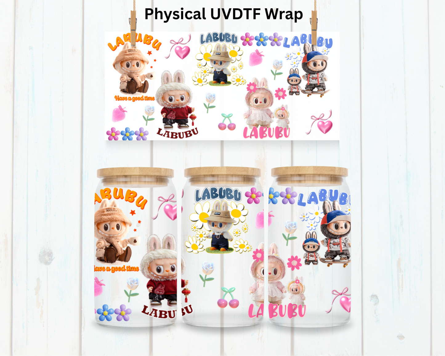 Fluffy Friends LaBu Bear - 16 oz / 20 oz Libby UV DTF