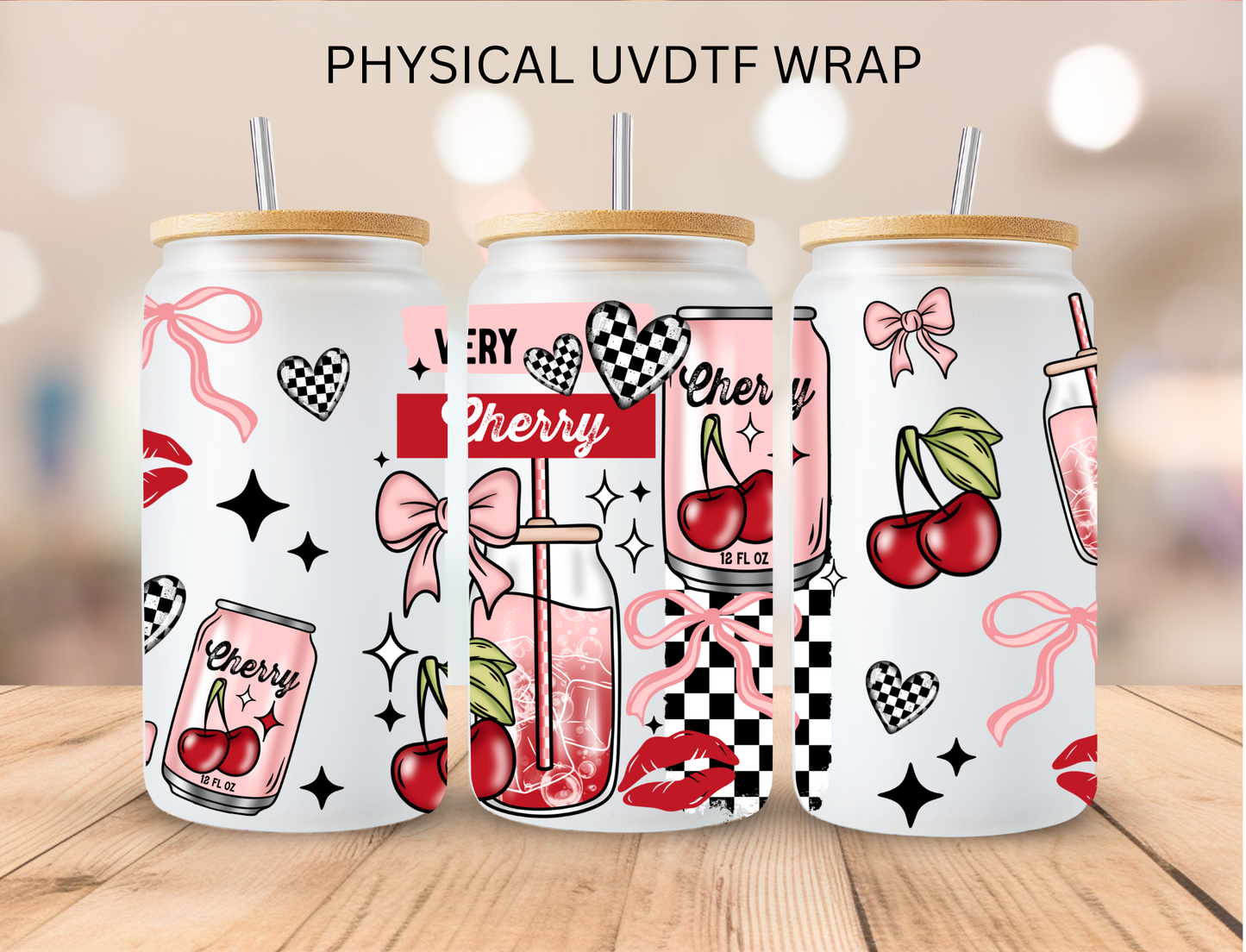 Very Cherry Pop - 16 oz / 20 oz Libby UV DTF Wrap