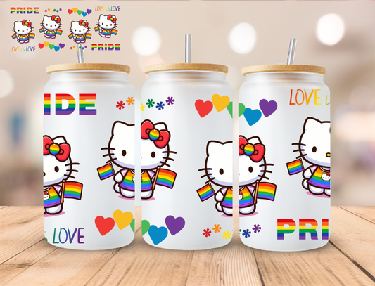 Pride Kitty - 16 oz / 20 oz Libby UV DTF Wrap