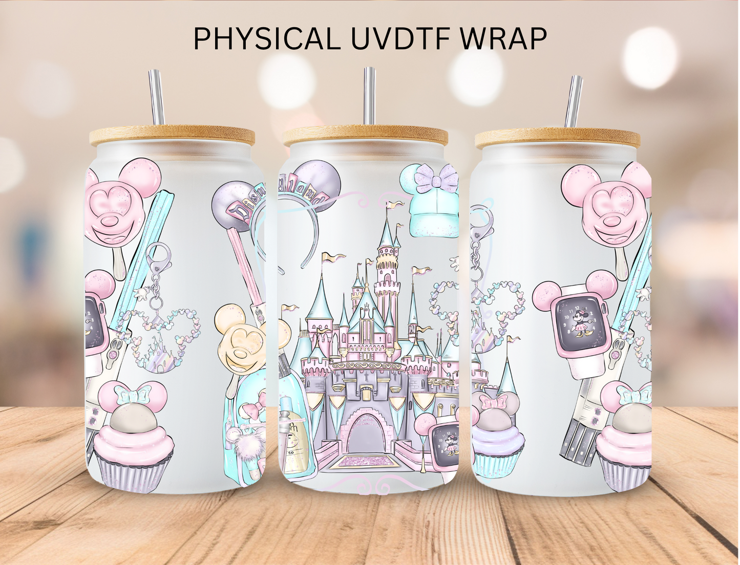 Pastel Princess Castle - 16 oz / 20 oz Libby UV DTF Wrap