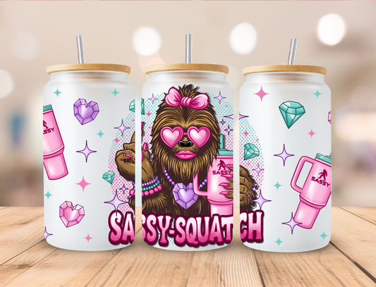 Sassy - Squach With Bow - 16 oz / 20 oz Libby UV DTF Wrap GRAVITEES EXCLUSIVE DESIGN