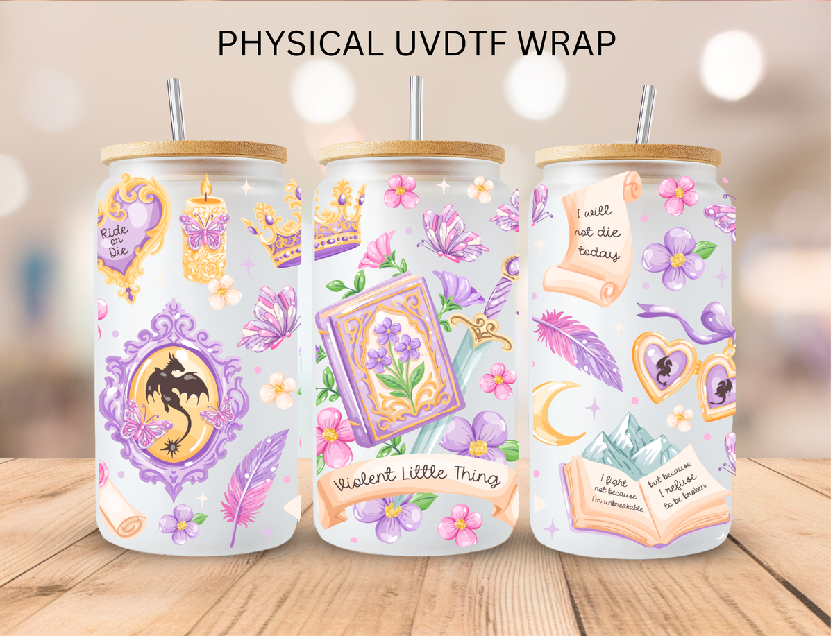Dragon Violent Little Thing Book Lover - 16 oz / 20 oz Libby UV DTF