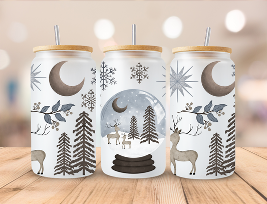 Winter Snow Globe - 16 oz / 20 oz Libby UV DTF Wrap