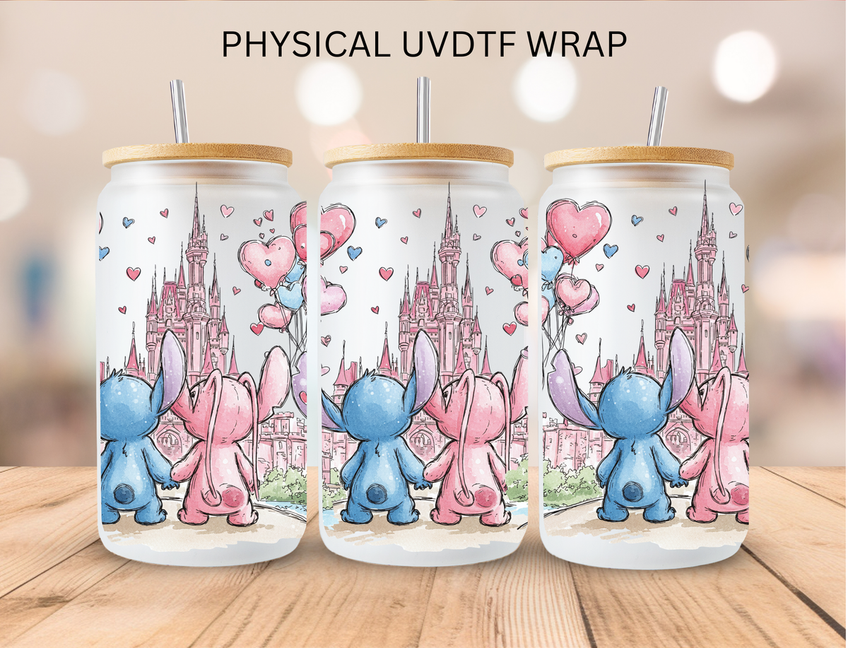 Valentines Blue Alien Couple - 16 oz / 20 oz Libby UV DTF