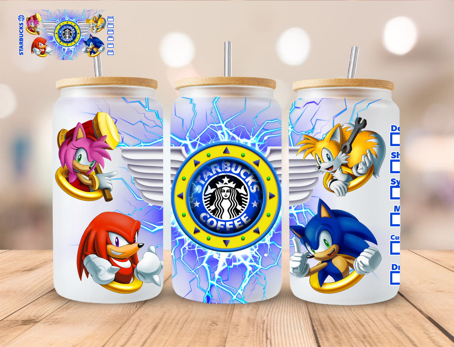 Speed Alien And Friends - 16 oz / 20 oz Libby UV DTF Wrap