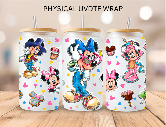 Female Mouse Character - 16 oz / 20 oz Libby UV DTF Wrap