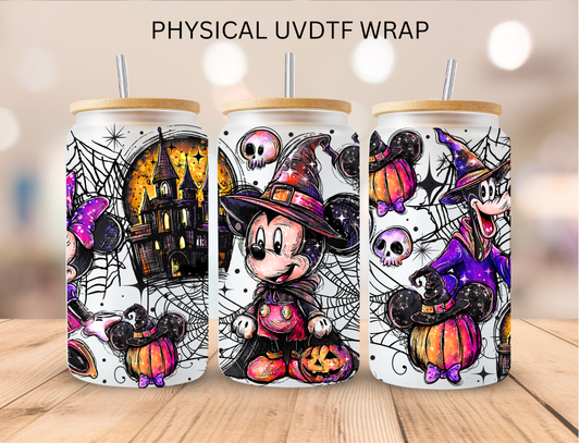Halloween Mouse And Friends - 16 oz / 20 oz Libby UV DTF Wrap