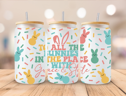 Sprinkled To All The Bunnies Easter - 16 oz / 20 oz Libby UV DTF Wrap RTS