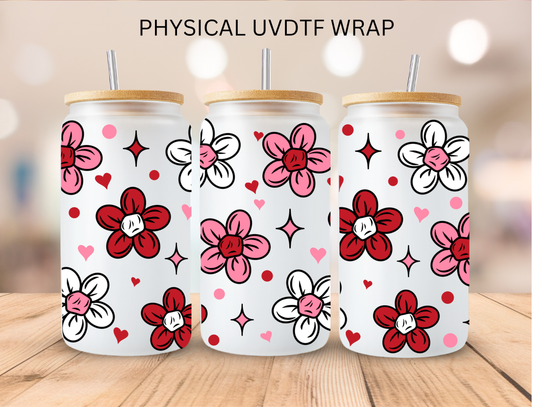 Valentines Floral - 16 oz / 20 oz Libby UV DTF Wrap