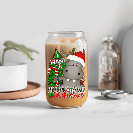 Hippopotamus For Christmas - UVDTF decals RTS