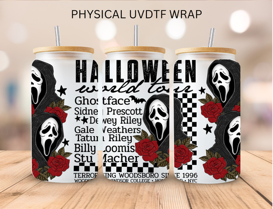 Halloween Rose Jason Ghost Face - 16 oz / 20 oz Libby UV DTF Wrap