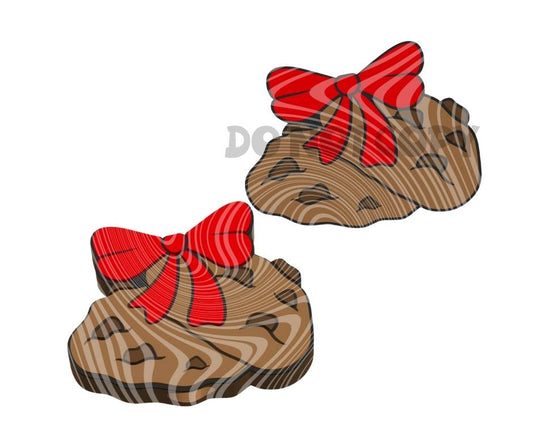 Chocolate Chip Cookie With Bow - 3D Printed Straw Topper