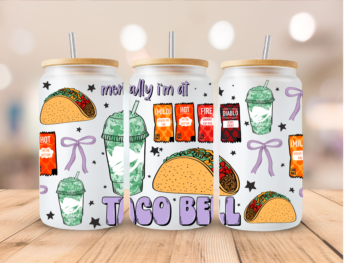 Tacos - 16 oz / 20 oz Libby UV DTF Wrap