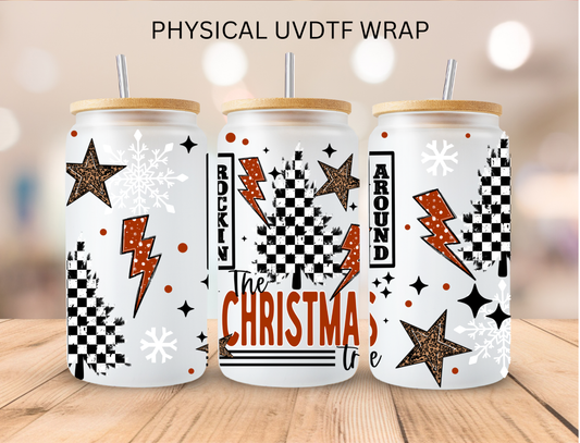 Rockin Around The Christmas Tree - 16 oz / 20 oz Libby UV DTF Wrap