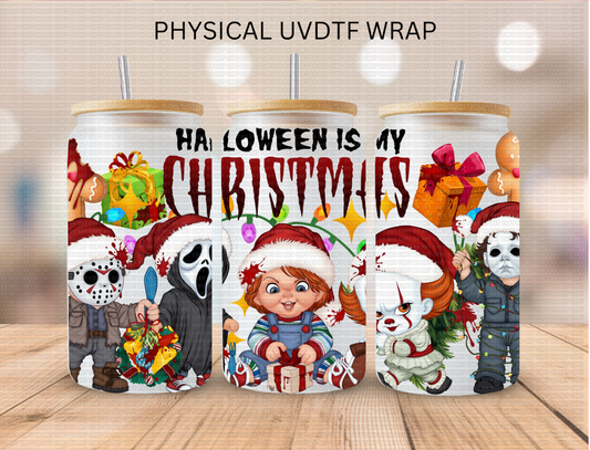 Halloween Is My Christmas - 16 oz / 20 oz Libby UV DTF Wrap