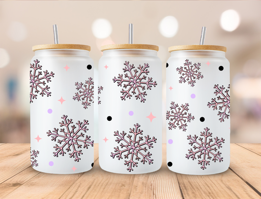 Snowflakes - 16 oz / 20 oz Libby UV DTF Wrap