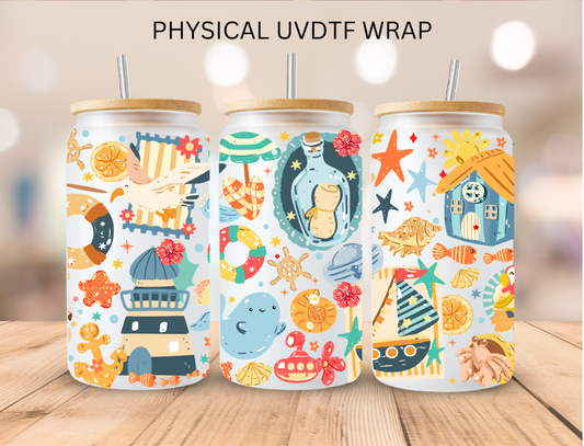 Beach Aesthetic - 16 oz / 20 oz Libby UV DTF Wrap