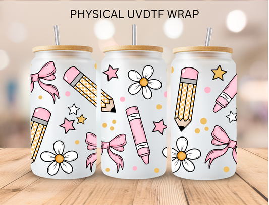 School Pencils And Pens - 16 oz / 20 oz Libby UV DTF