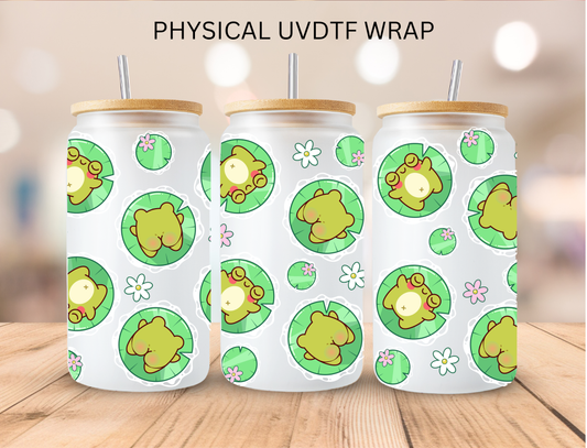 Frog On Lilypad - 16 oz / 20 oz Libby UV DTF Wrap