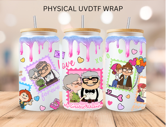Valentines Up Couple Drip Stamps - 16 oz / 20 oz Libby UV DTF