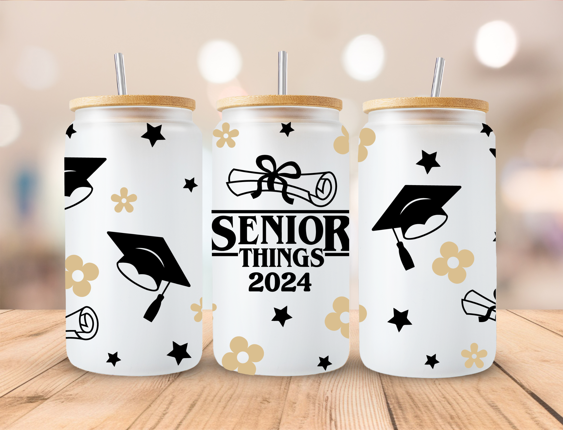 Senior Things 2024 Graduate Graduation Wrap - 16 oz / 20 oz Libby UV D ...