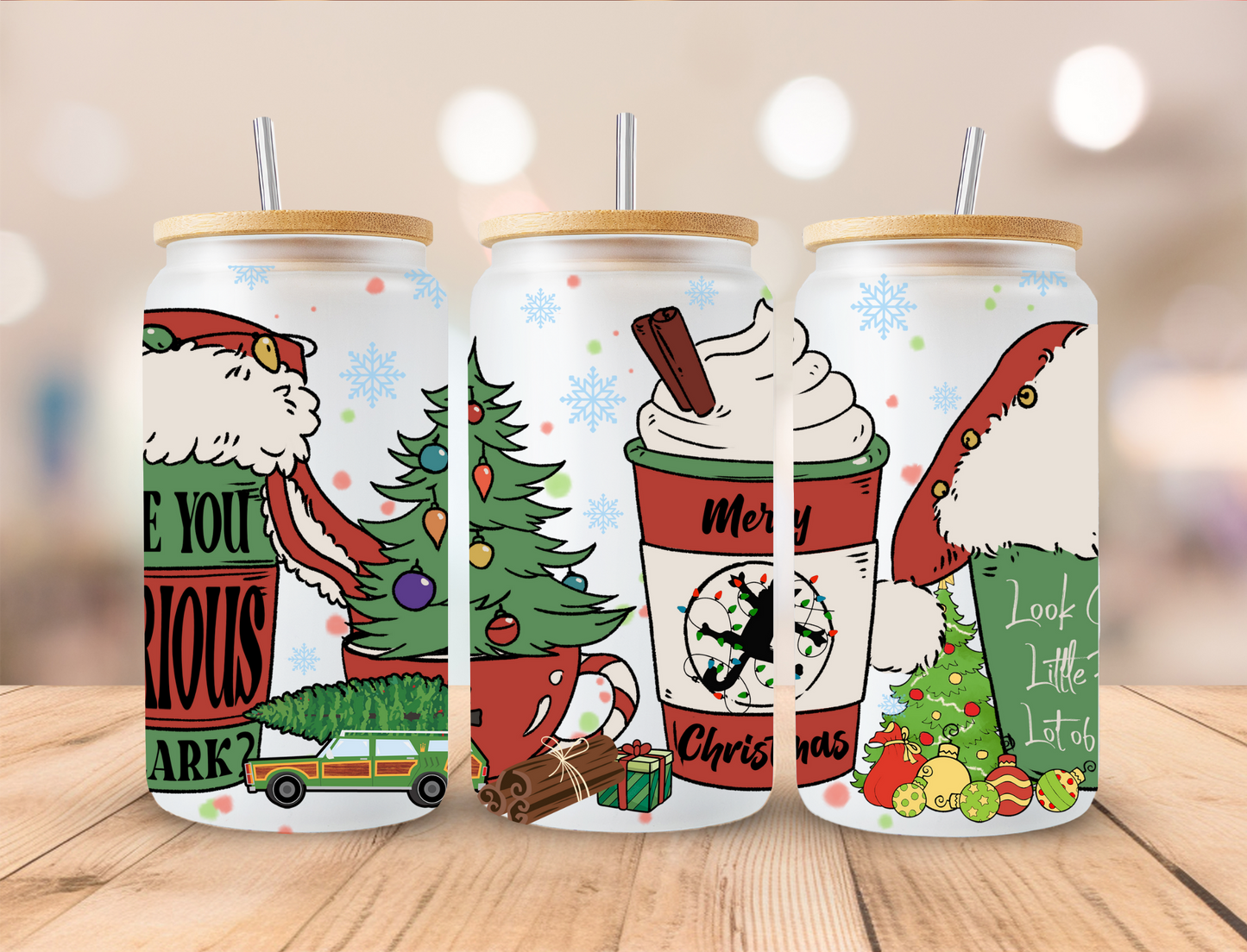 Christmas Movie Coffee - 16oz Libby UV DTF Wrap