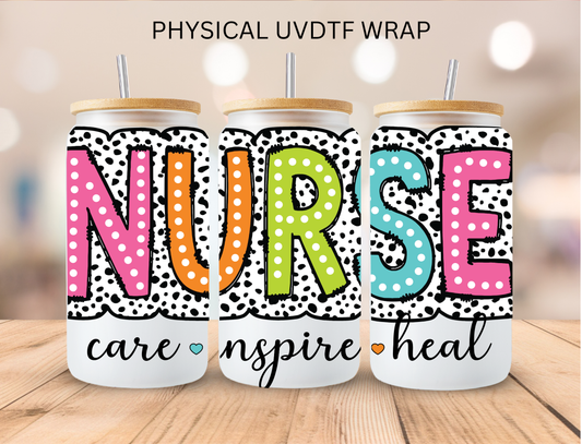 Dotted Nurse - 16 oz / 20 oz Libby UV DTF Wrap