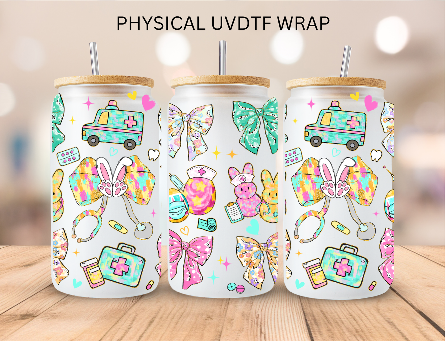 Easter Nurse Mashup - 16 oz / 20 oz Libby UV DTF