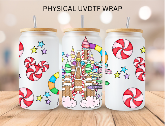 Christmas Gingerbread Mouse Castle - 16 oz / 20 oz Libby UV DTF Wrap