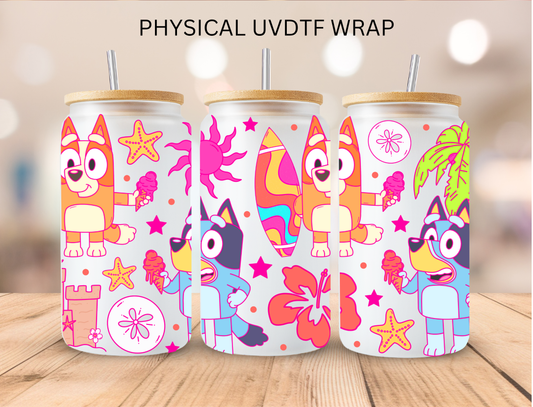 Bright Colored Dogs - 16 oz / 20 oz Libby UV DTF Wrap