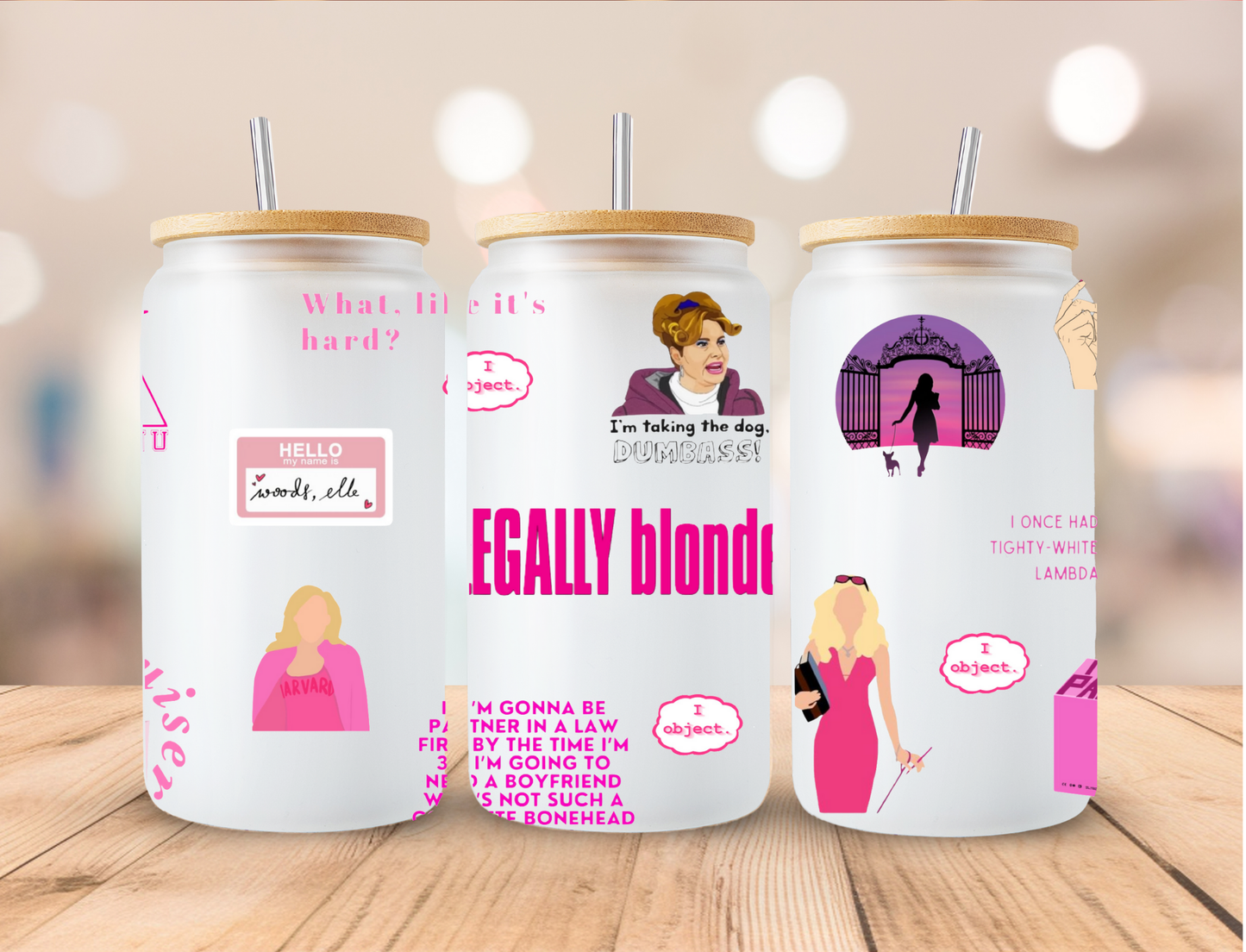 Legally Blonde - 16 oz / 20 oz Libby UV DTF Wrap