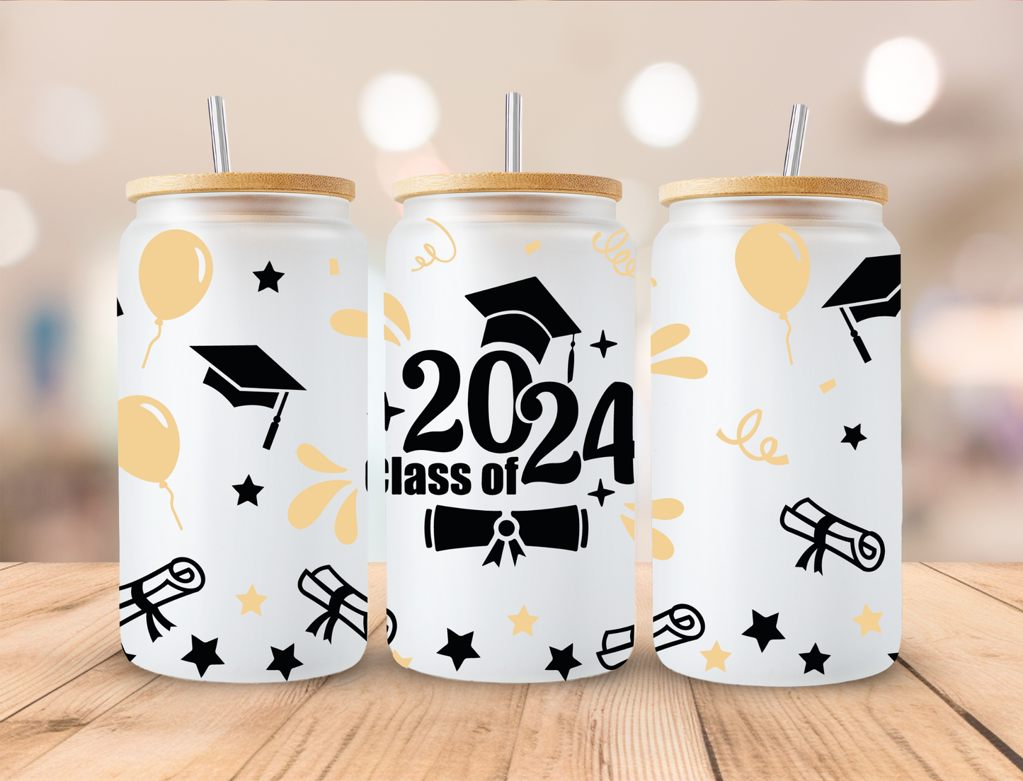 Class Of 2024 Graduate Graduation Wrap - 16 oz / 20 oz Libby UV DTF Wrap